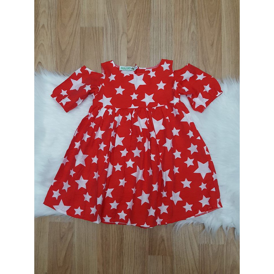 Đầm màu đỏ tơ lụa cho bé gái đi học, đi chơi từ 1 tuổi đến 8 tuổi ( 10kg đến 24kg)