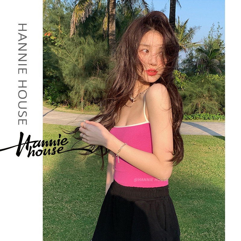 Hannie-Women Contrast Color Low Cut Summer Camisole