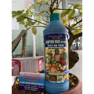 Phân bón lá NPK sinh học BIOTED 603 chuyên dùng Cây ăn trái xoài-nhãn-sầu riêng 1 Lít