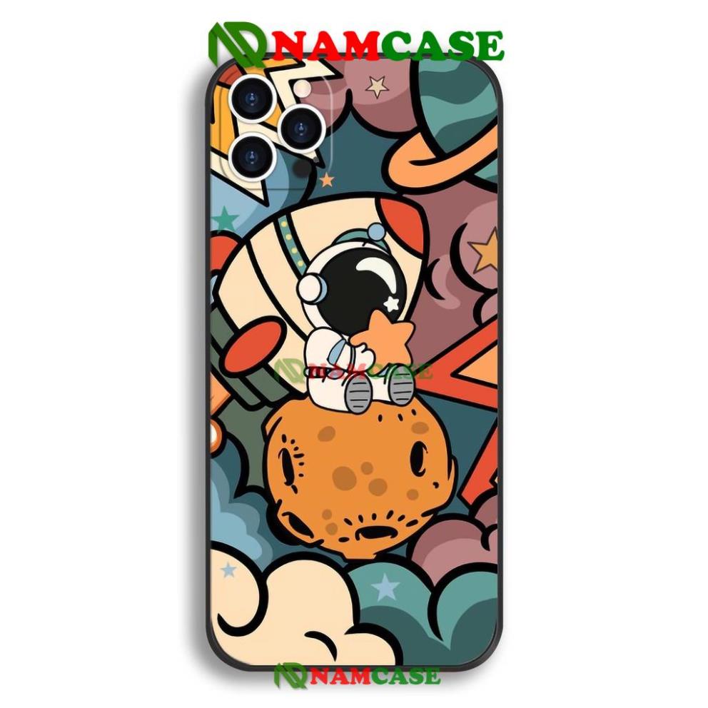 Ốp lưng iPhone Phi hành gia Nasa cạnh viền vuông silicon mềm dẻo cho iphone 6/6s/7/8/X/XS/11/12/13 Pro Plus Max