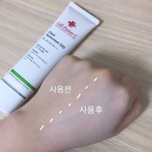 Kem Chống Nắng Cell Fusion C Clear Sunscreen 100 Màu Xanh