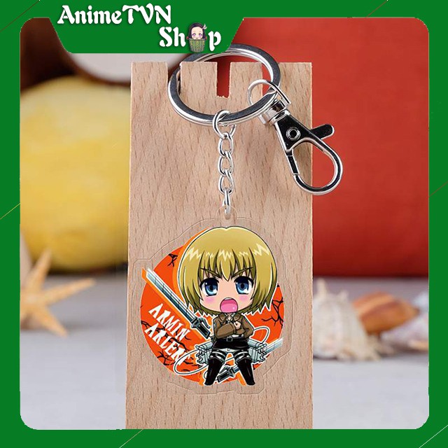 Móc khoá Mica dây xịn anime Attack on Titan (Shingeki no Kyojin) (Mẫu 2 Bảng tên) - Nhựa Cứng Acrylic In 2 mặt sắc nét