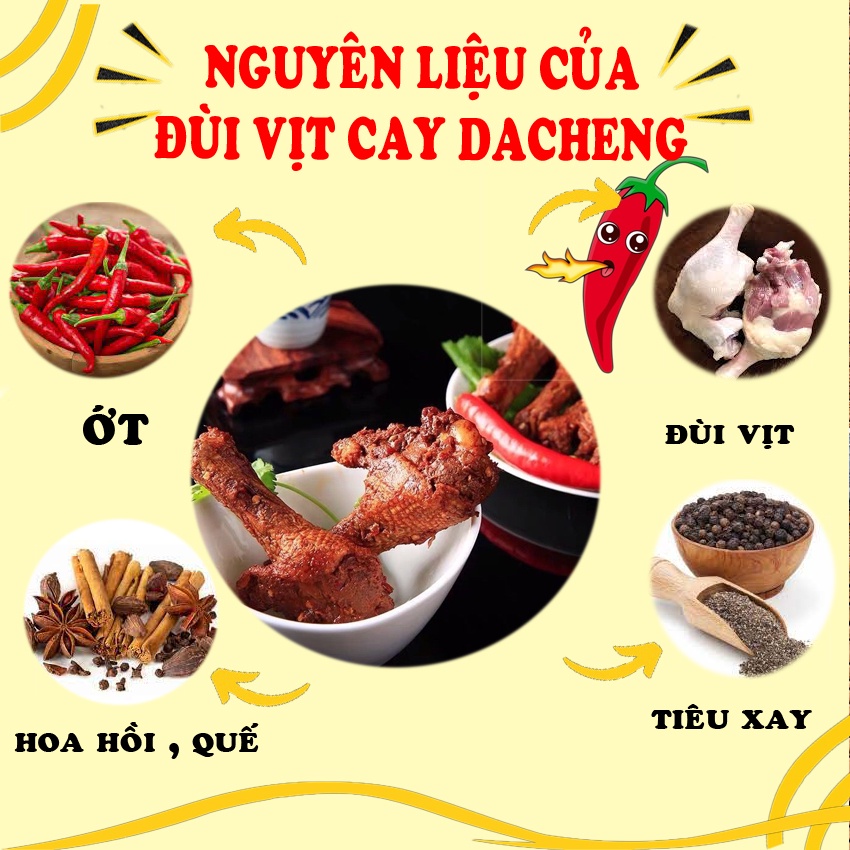 Đùi vịt cay ❤️Đùi vịt cay Dacheng Tứ Xuyên ăn liền màu đỏ 1 gói 35g đồ ăn vặt Hà nội siêu hót