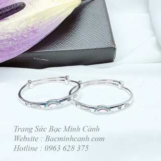 Lắc bạc hình cầu vồng cho bé