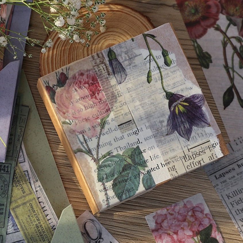 Túi 40 dải sticker vintage retro Floating trang trí bullet journal | BSB289