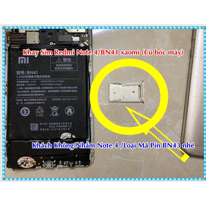 Khay Sim Redmi Note 4 -BN41- Xiaomi