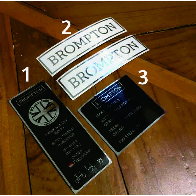 Bộ 4 hình dán nhãn hiệu xe đạp Brompton
