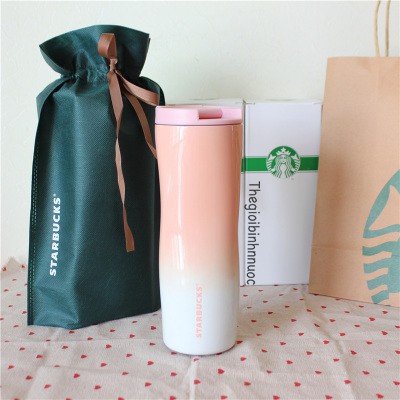 Bình Giữ Nhiệt Starbucks Hồng Xanh Dương Kèm Cọ B247