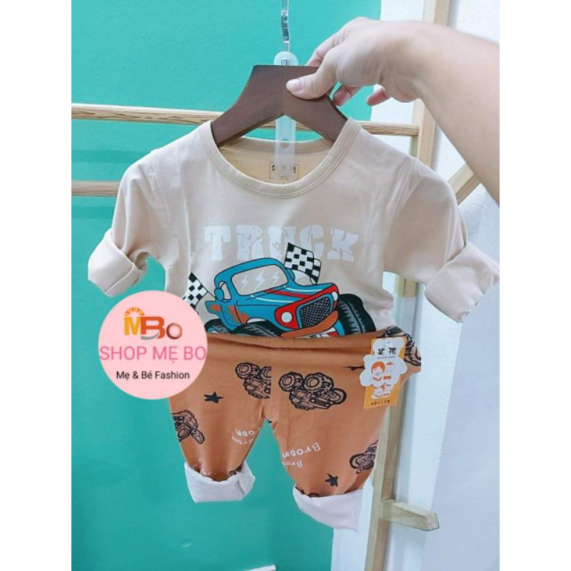 Bộ xuất hàn dài tay cho bé trai thun cotton quảng châu size đại từ 25 đến 33kg siêu nhân khủng long