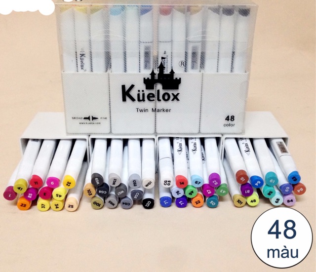 Bút Marker Fine Colour - Kuelox (set 48 màu)