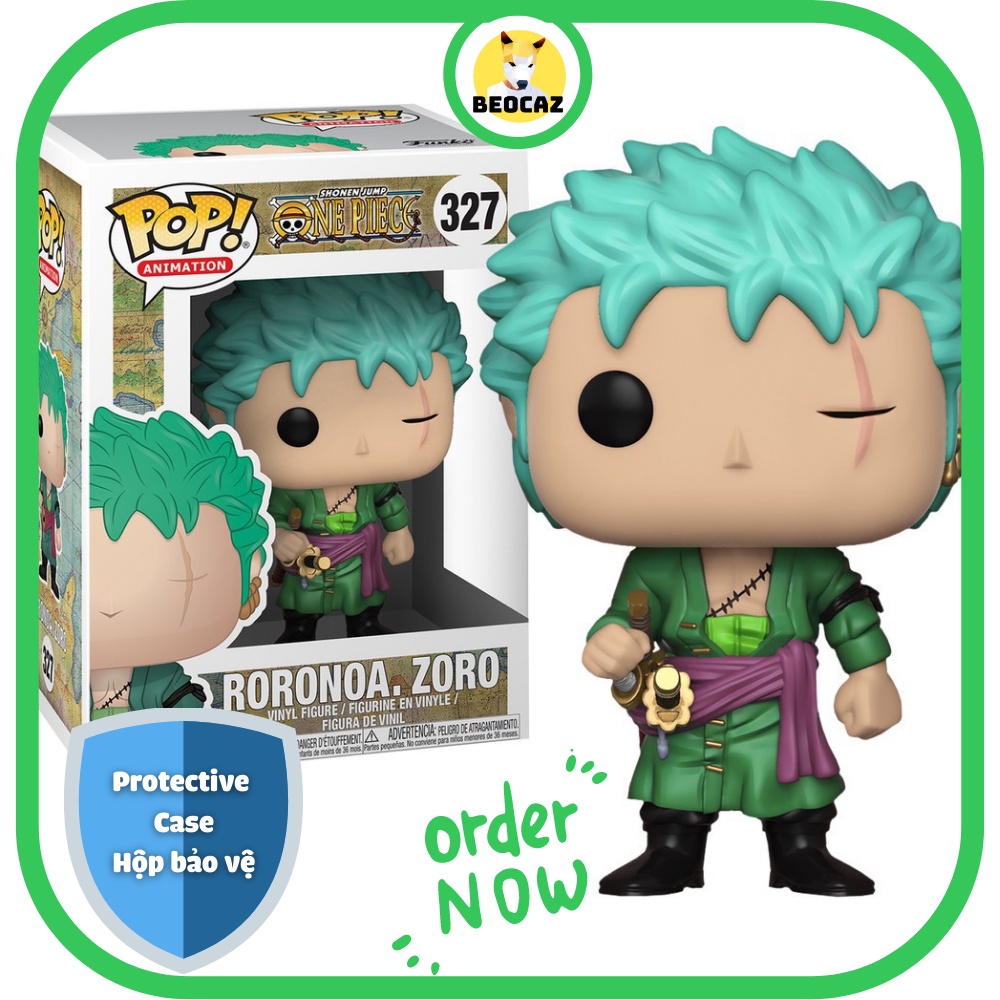 Mô hình Funko Unoff chibi Roronoa Zoro No.327 bền màu an toàn - Beocaz - Đồ chơi One Piece Full Box Tặng Hộp Bảo