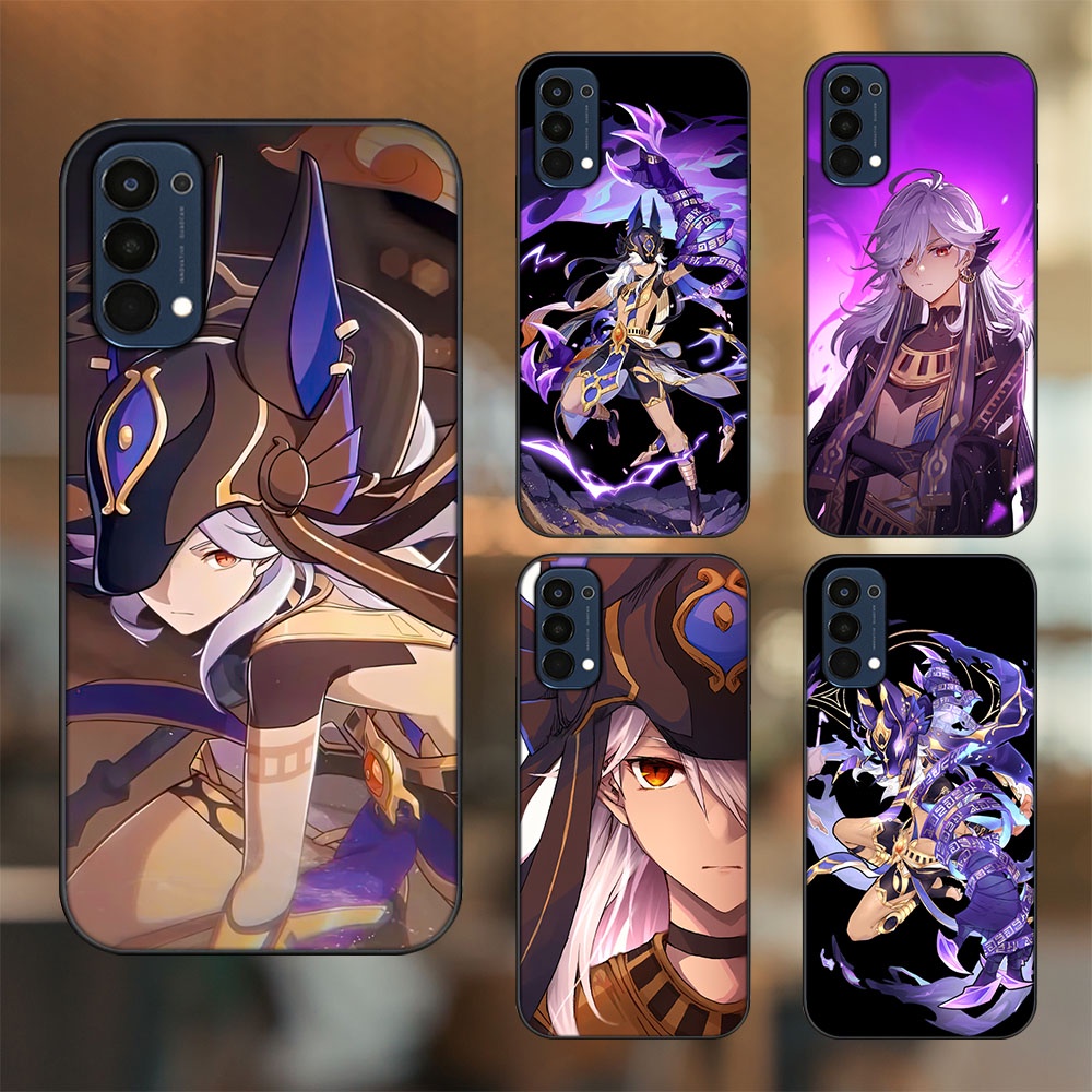 Ốp lưng Oppo Reno 4 viền đen in hình Cyno Genshin Impact