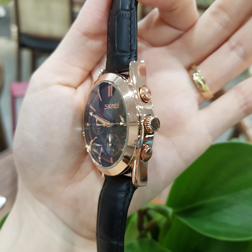 Đồng hồ nam Skmei dây da chạy full 6 kim chính hãng chống nước Tony Watch 68 | BigBuy360 - bigbuy360.vn