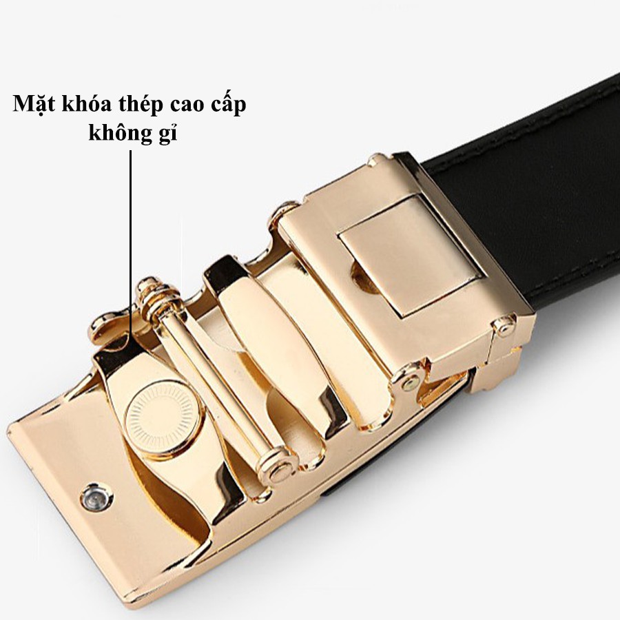Thắt Lưng, Dây Nịt Da Nam Sv01 Cao Cấp, Khóa Kim Loại Tự động, Bản 3,5cm, Dùng Cho Thời Trang Công Sở,  Mặc Quần Âu