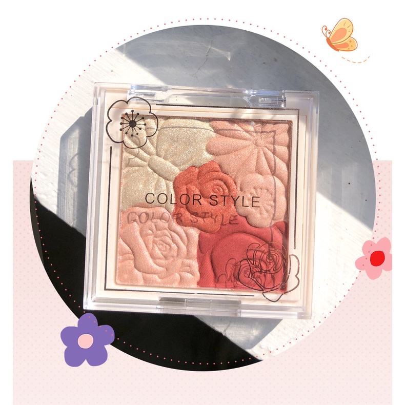 Bảng Phấn Má Hồng Tạo Khối Bắt Sáng Màu Cam Lì Tự Nhiên TKK05801