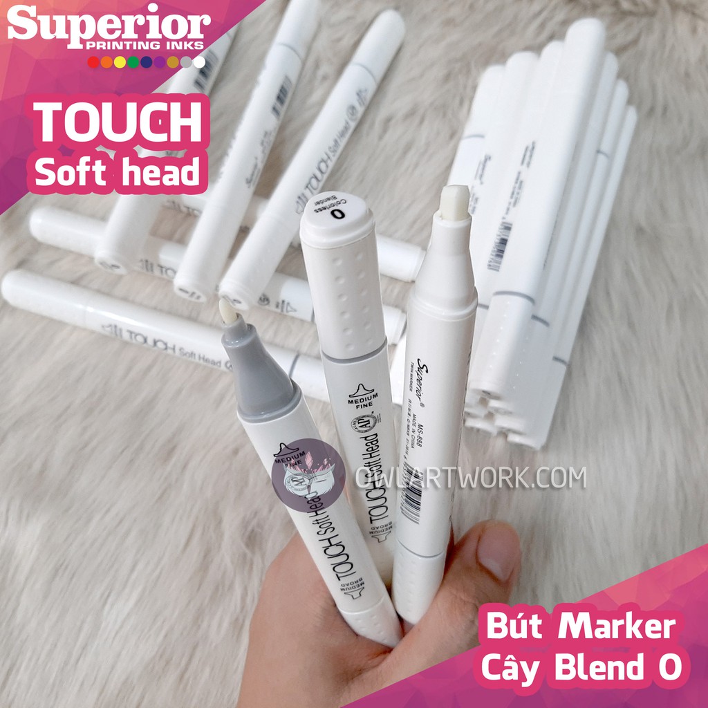 [CHÍNH HÃNG] Bút Marker TOUCH SOFT HEAD Cây Lẻ Nhũ Vàng, Bạc