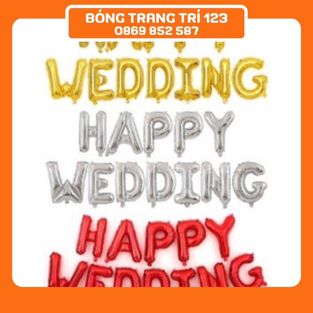 Set Bóng Chữ HAPPY WEDDING {Tặng Băng Keo}
