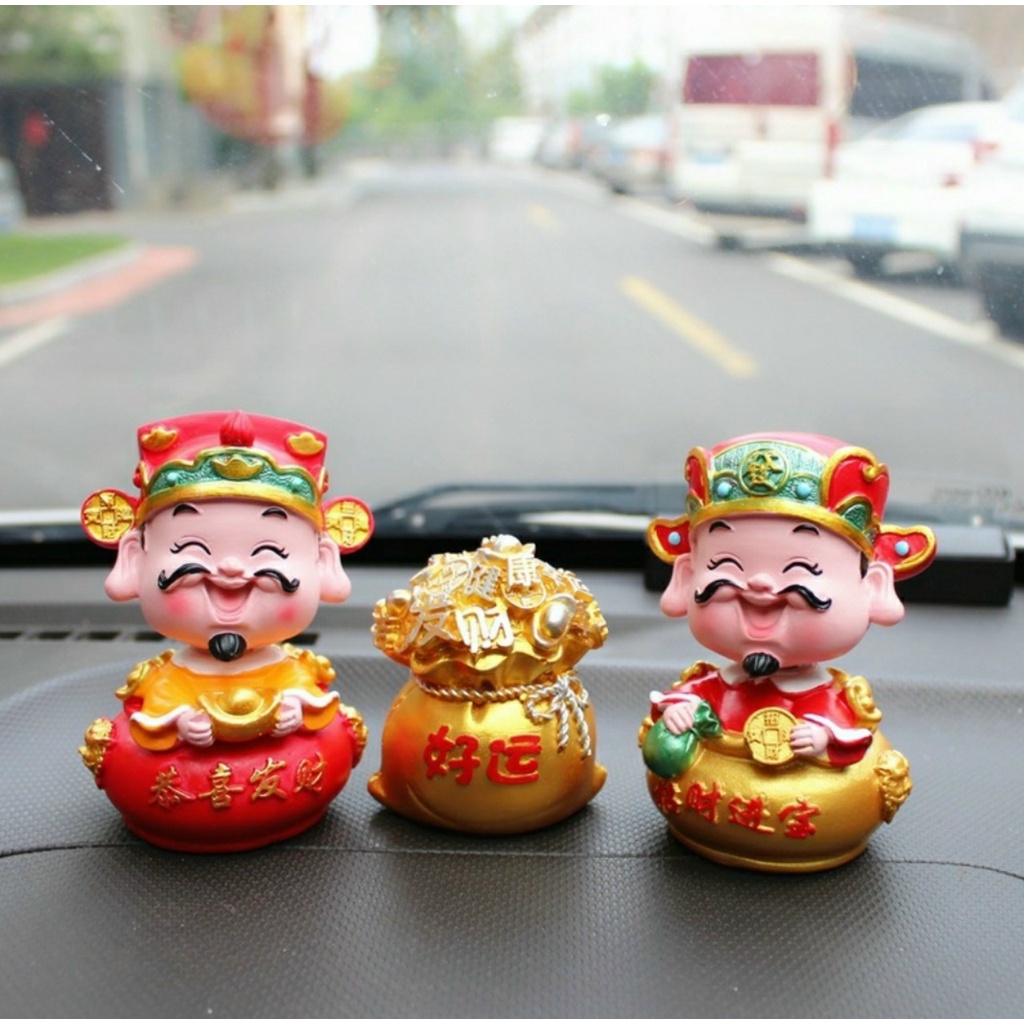 Set ông thần tài trang trí taplo ô tô, xe hơi, bàn làm việc