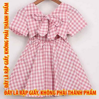 Rập giấy DC036 - Đầm hở lưng thắt nơ