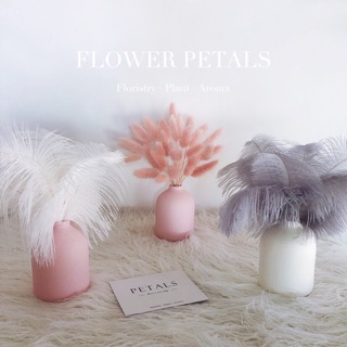 (Bình kèm cây cắm) Bình cắm cây lông vũ, hoa và cỏ đuôi chồn