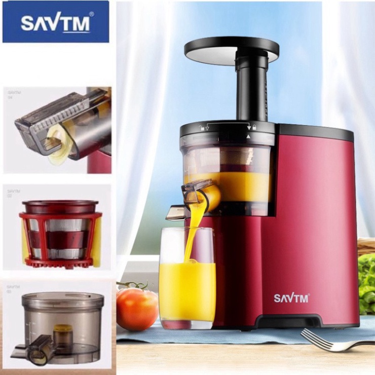Máy ép hoa quả SAVTM JE-07 CHÍNH HÃNG, máy ép chậm ép kiệt bã các loại rau quả tiện lợi cho mọi gia đình