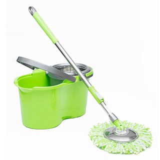 Bộ Lau Nhà Megahome ( màu xanh lá, lồng vắt , mâm lau bằng inox 100%)