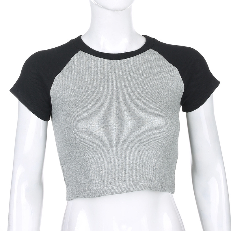 DUENA Áo Croptop Tay Ngắn Dáng Ôm Thời Trang Cho Nữ