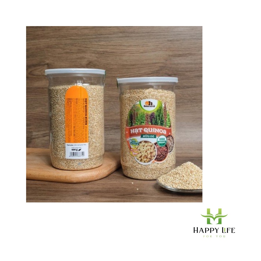 Hạt Quinoa, diêm mạch trắng hưu cơ hộp 600g, nhập khẩu Peru - Happy Life for You