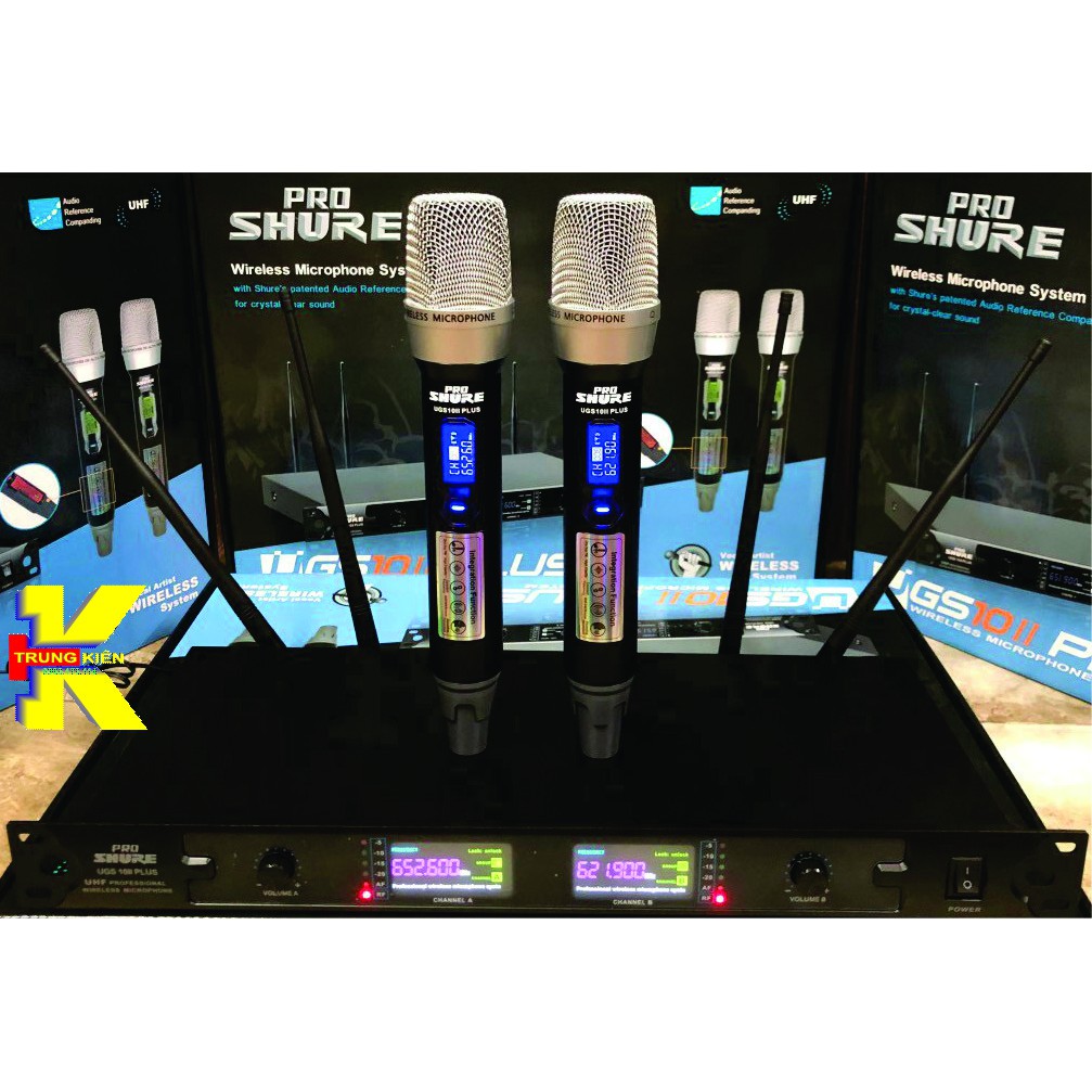 MICRO KHÔNG DÂY SHURE PRO GS10II PLUS, 4 ĂNGTEN  CHO KARAOKE GIA ĐÌNH