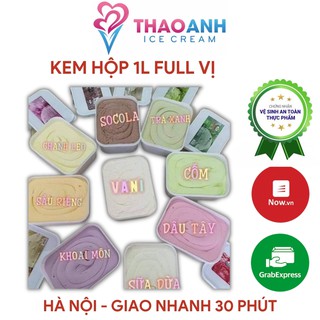 Kem Tràng Tiền 35,Kem hộp socola, sầu riêng, dâu tây, cốm, sữa dừa, khoai môn hộp 1lít  [Hà Nội - Gi
