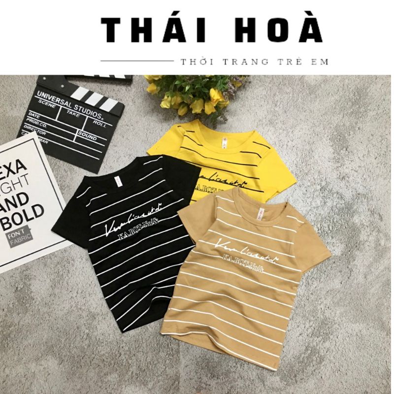 Áo thun bé trai  COTTON 4 chiều áo phông sọc 7_20kg chất liệu cotton thoáng mát