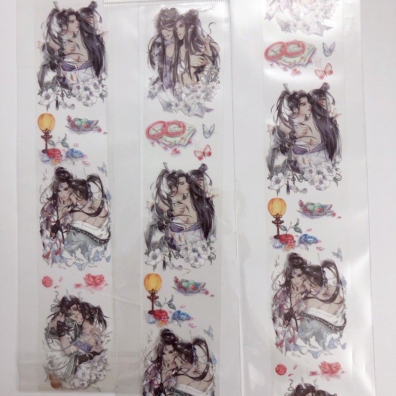 Chiết - Washitape PET 5x35cm đoạn full chu kỳ nhân vật nam Băng keo băng dính trang trí Washi Tape