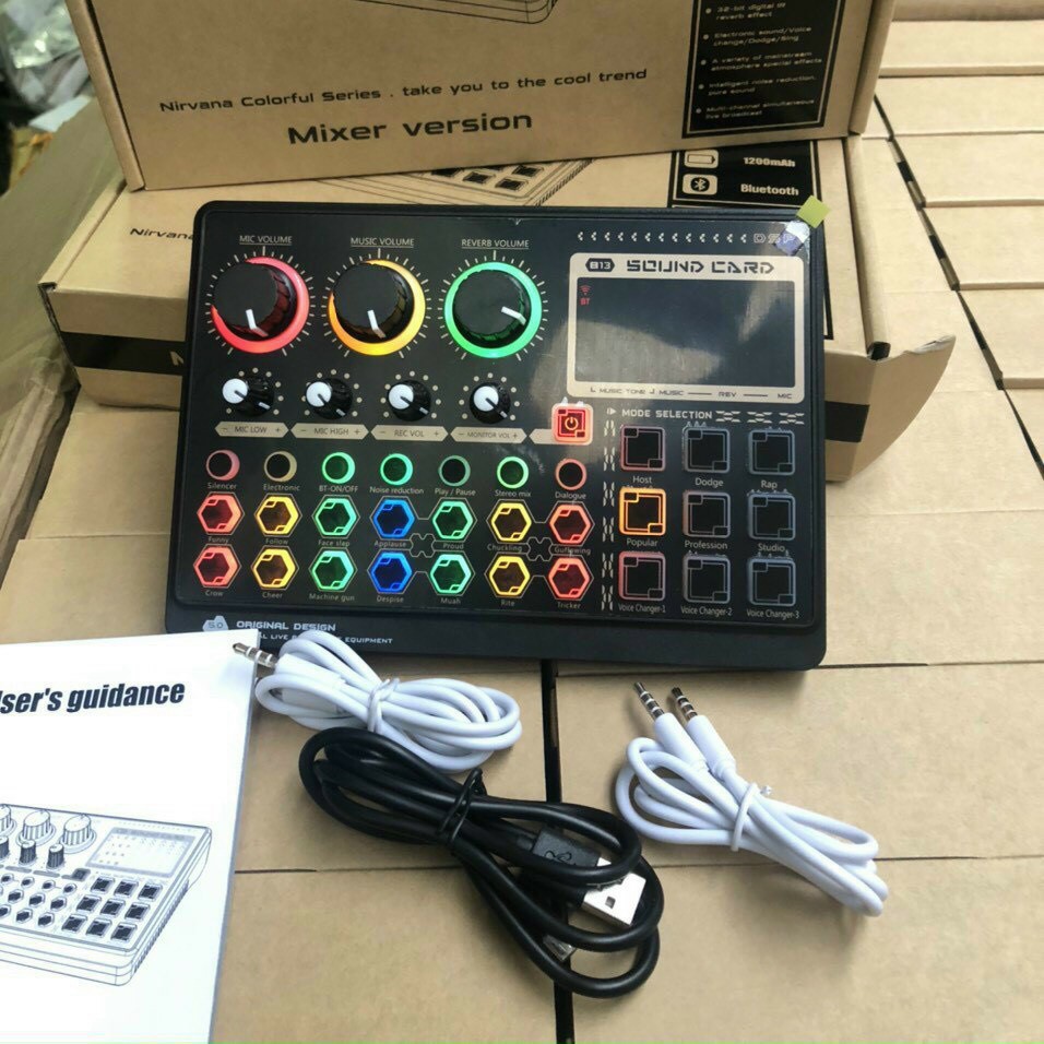 Soundcard Mixer X6-Mini Bluetooth- chuyên thu âm, hát karaoke, livetream fb, shopee, bán hàng online