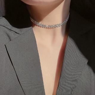 Ánh Sáng Sang Trọng Vòng Cổ choker Ngắn Xương Đòn Dây Chuyền Siêu Flash Vòng Cổ Trang Sức Vòng Cổ