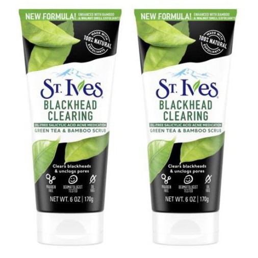 tuan203 Sữa Rửa Mặt Tẩy Da Chết Sạch Mụn Đầu Đen Chiết Xuất Trà Xanh ST.IVES Blackhead Clearing Green Tea Scrub 170g tua