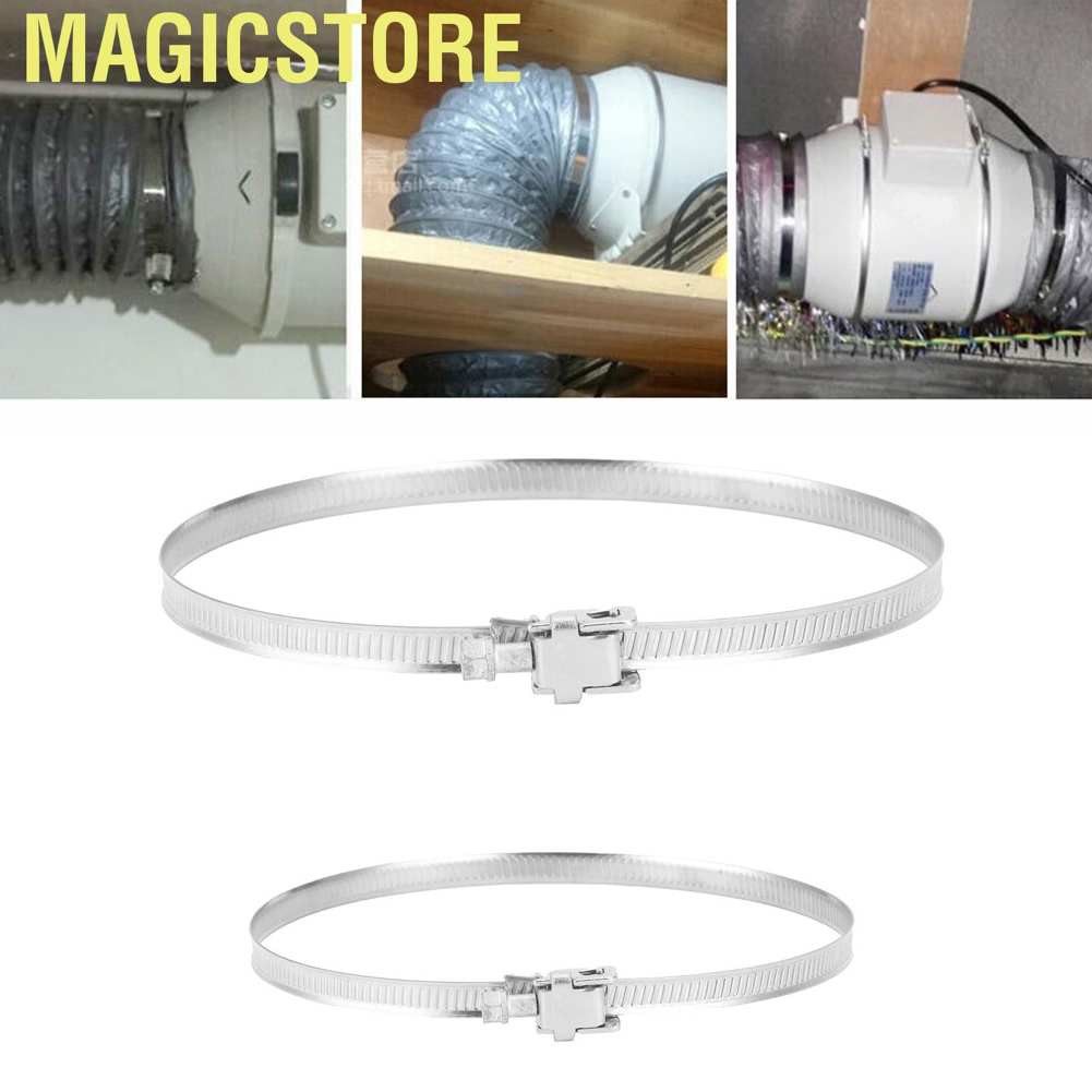 Magicstore Vent Ducting Clamp Stainless Steel Ventilating Duct Fixing Ventilator Accessory