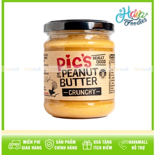 Bơ đậu phộng nghiền hạt pic’s 195gr - crunchy peanut butter
