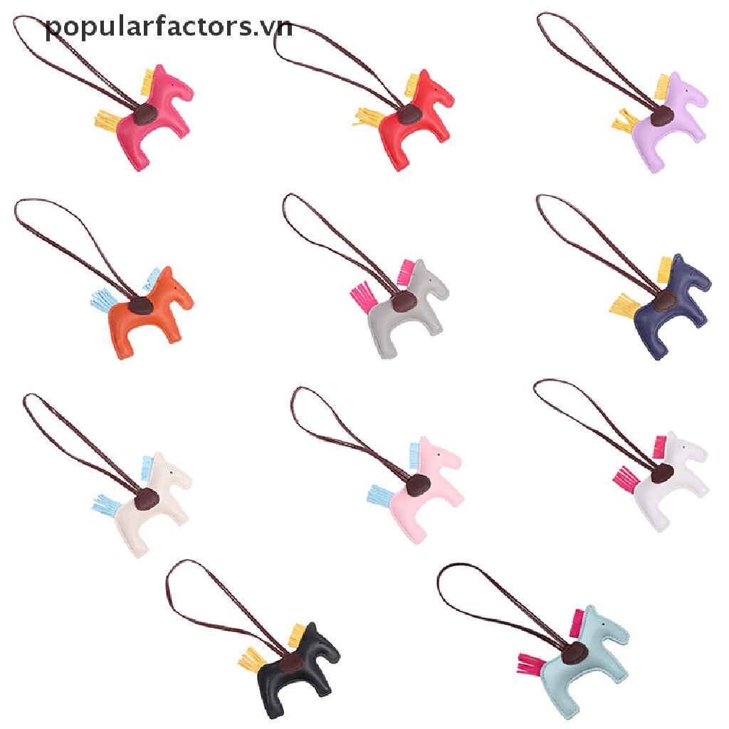 Móc Khóa Da PU Hình Ngựa Handmade Xinh Xắn Dành Cho Nữ