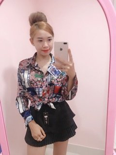 Áo phi lụa hoạ tiết 130k