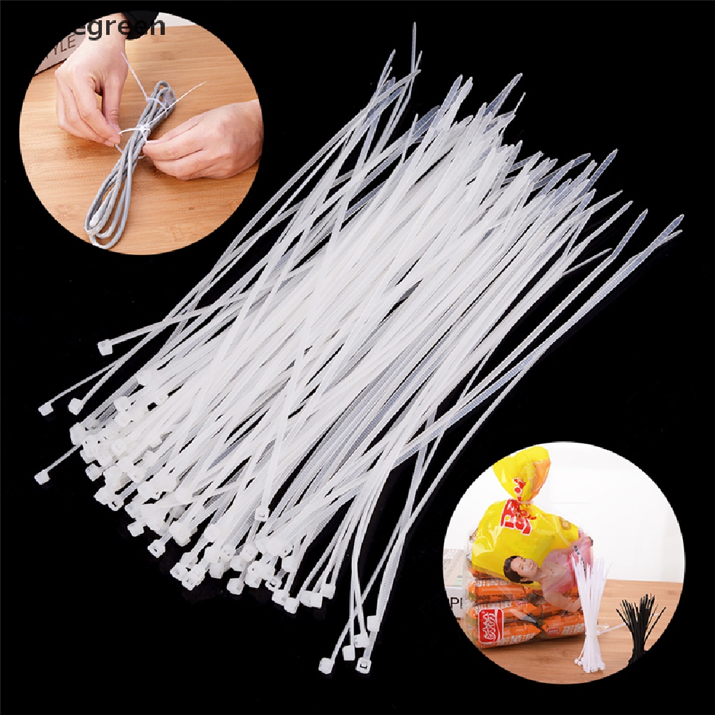 Set 100 dây rút bằng nylon màu trắng đen chất lượng cao