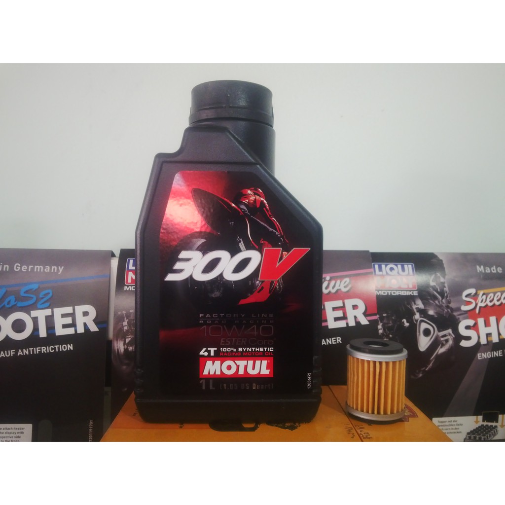 Nhớt Motul Pháp tem 3 lớp và lọc nhớt Yamaha Exiter, Sirius Fi, Jupiter Fi