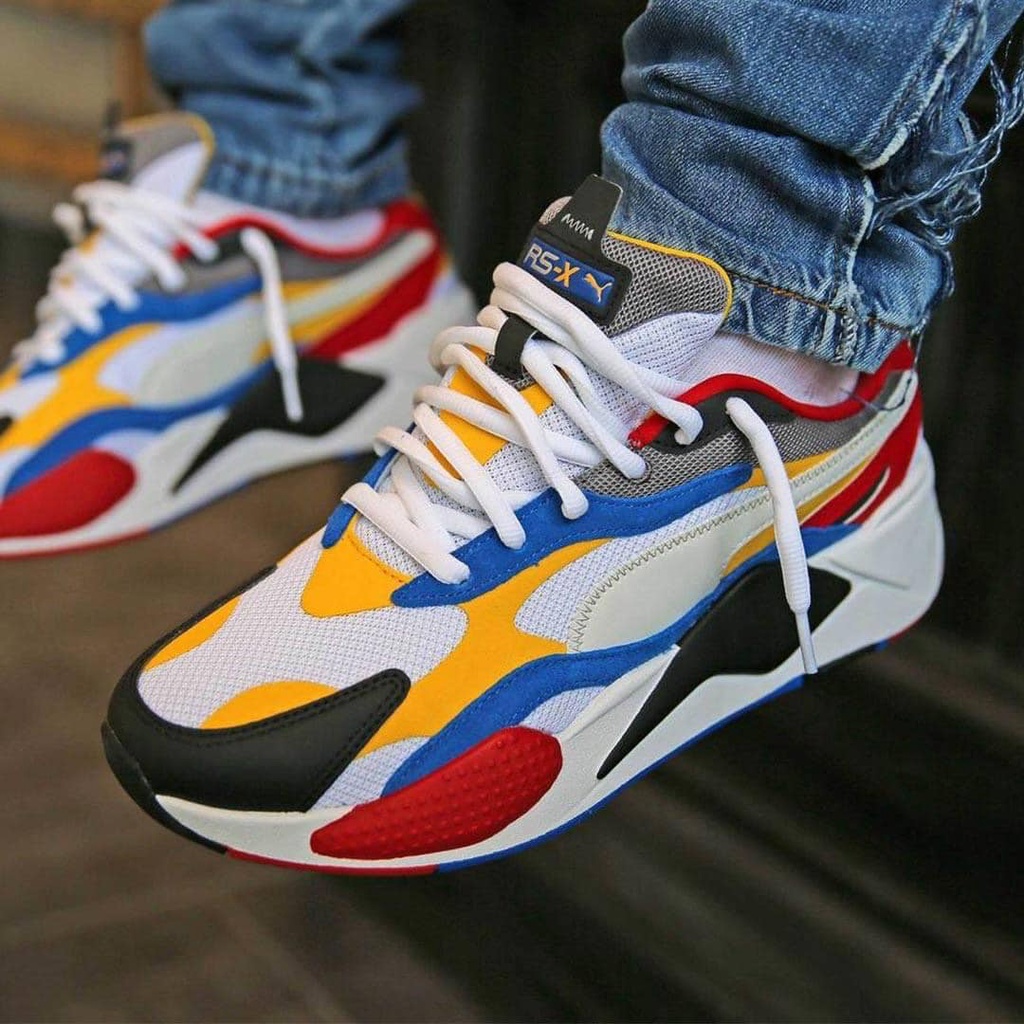 Giày Puma RS-X3 Multicolor Chính HãngGiày Thể Thao Puma RSX White Blue Red [37157005 - 371570 04] Simple Sneaker