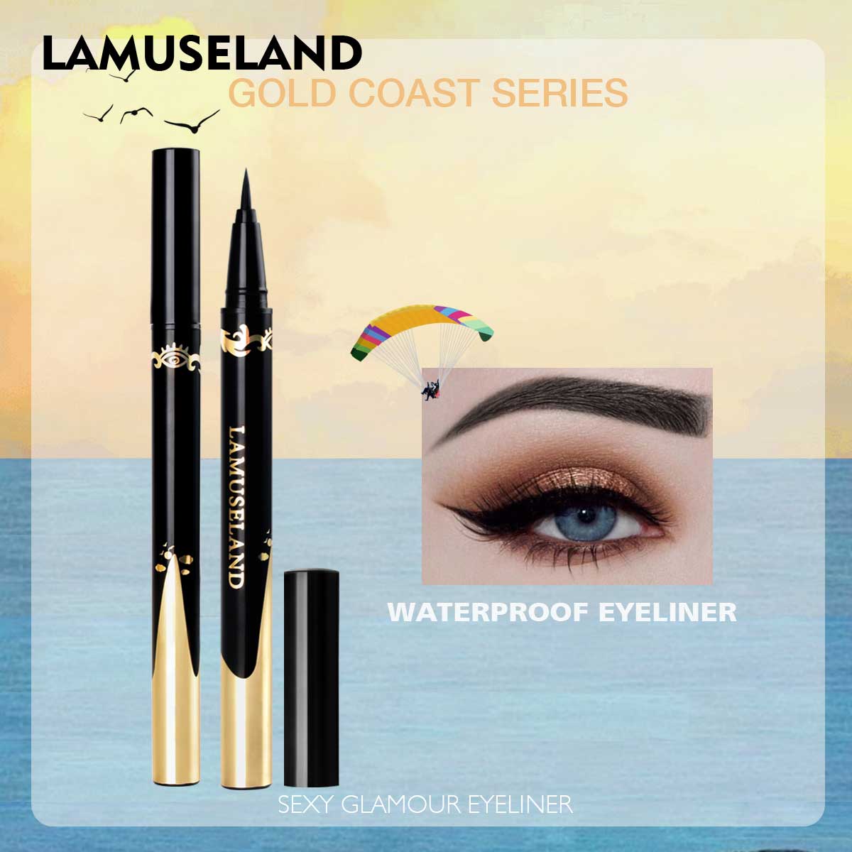 LAMUSELAND Black Long Lasting Waterproof Liquid Eyeliner 1.5g L19E03-LA4005 | BigBuy360 - bigbuy360.vn