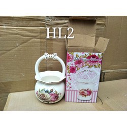 Giỏ sứ - lẵng sứ hoa văn đẹp