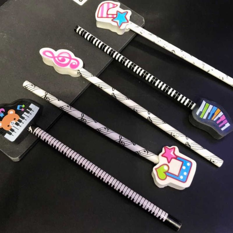 Set 6 Bút Chì 2B Hình Nốt Nhạc Xinh Xắn