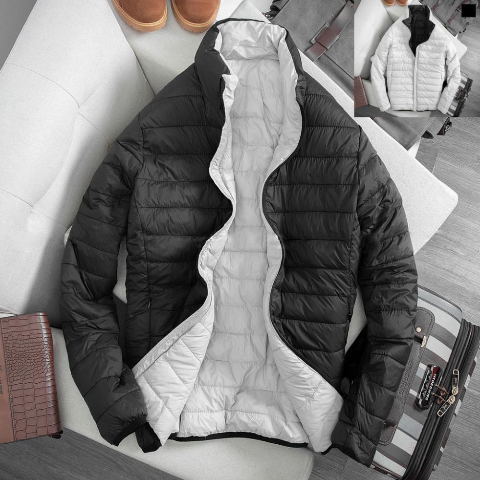 Áo Phao Nam Nữ - Áo Phao lông vũ 2 mặt phao có mũ, siêu nhẹ, siêu ấm, dày 4 lớp Có 4 túi, Hàng Chất Lượng Cao