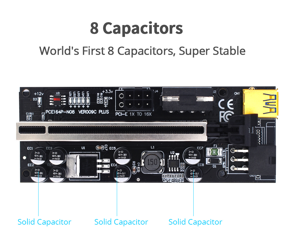 Card Chuyển Đổi Pci-E Pcie 009c Plus Sang Usb 3.0 Sata Sang Usb 3.0 Kèm Cáp 6pin 1x 16x