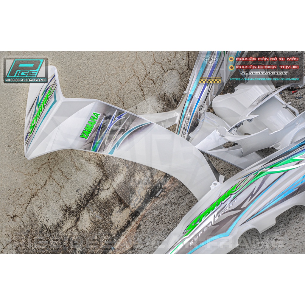 Tem Sirius  Chữ Spark Trắng Sấm sét Xanh titan Chữ Sprrak