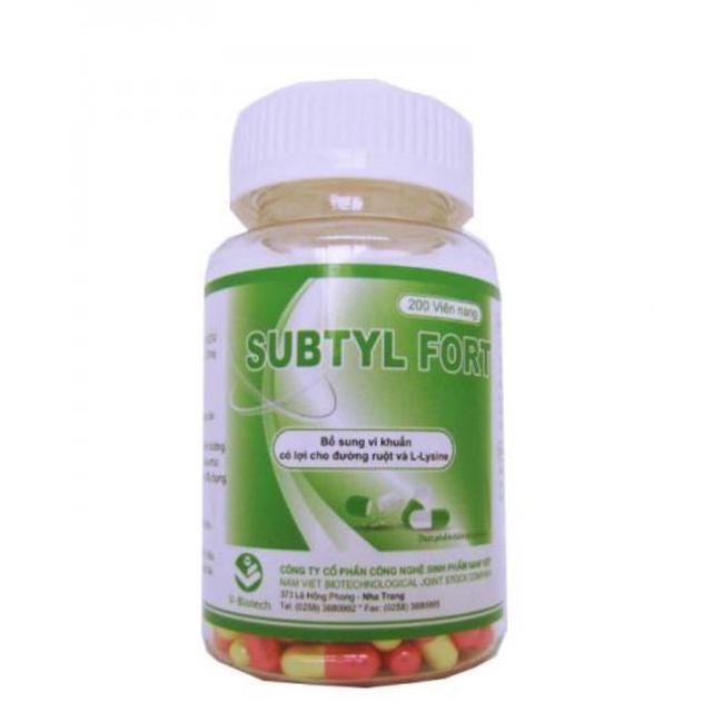 Viên bổ sung men vi sinh SUBTYL FORT 250mg - Lọ 200 viên