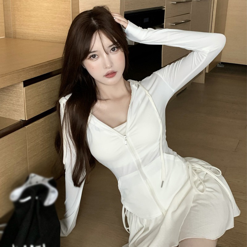 Áo Khoác Chống Nắng Mỏng Nhẹ Màu Sắc Đơn Giản Phong Cách Hàn Quốc Thời Trang Cho Nữ